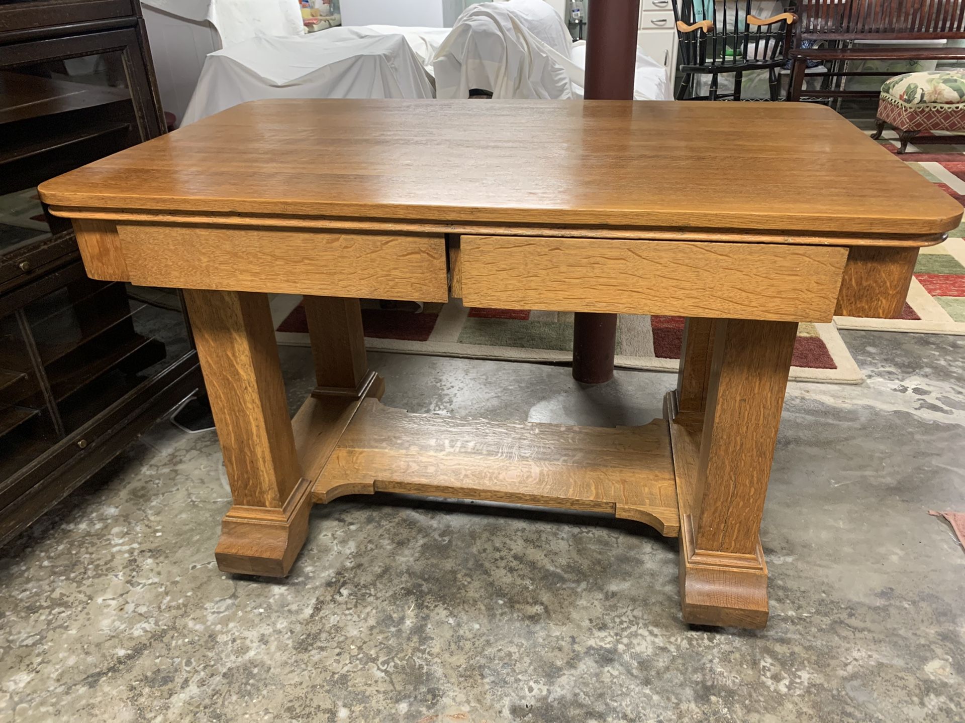 Mission Style Oak Library Table