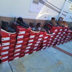 WOLVORINE & CATERPILLAR WORKS BOOTS. I HAVE SIZES 7 TO 14 DIFERENT STYLES. PRICE'S $95 TO $120. GARDEN GROVE CA-92841.
