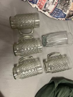 Vintage Glass Mugs and Tumbler Set
