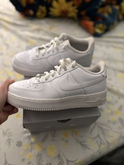 White Nike Air Force 1’s, Size 6Y