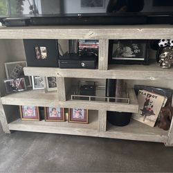 Grey wood sideboard cabinet shelf