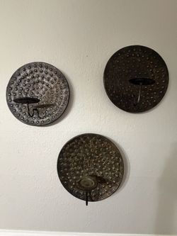 3 Large Metal Sconces