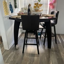 Dining Table And Stand Table With 2 Tall Chairs 