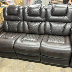 Two (2) Dual Power Reclining Sofa With Drop Table