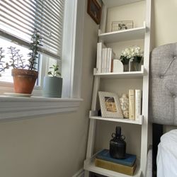 Two White Bookshelves