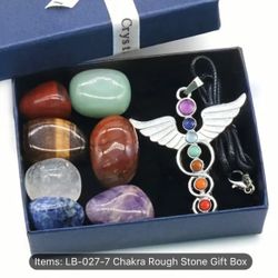 Buy1get1  7 Chakras Crystal Pendant Set