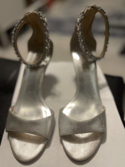 Silver Badgley Mischka Wedding Shoe With Swarovski Crystal