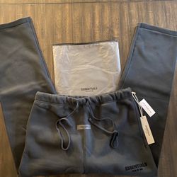 Essentials Fear Of God Black Uncuffed Sweatpants 
