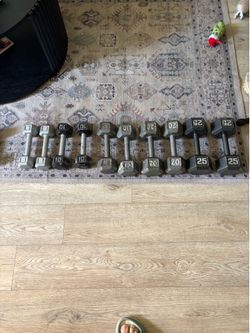Dumbbells pairs 8,10,15,20,25.  80 cent a https://offerup.co/faYXKzQFnY?$deeplink_path=/redirect/ the description below.