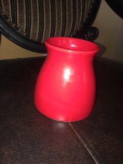 Red flower vase