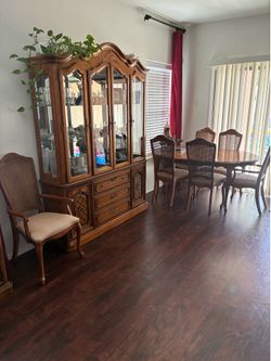 Table and cabinet