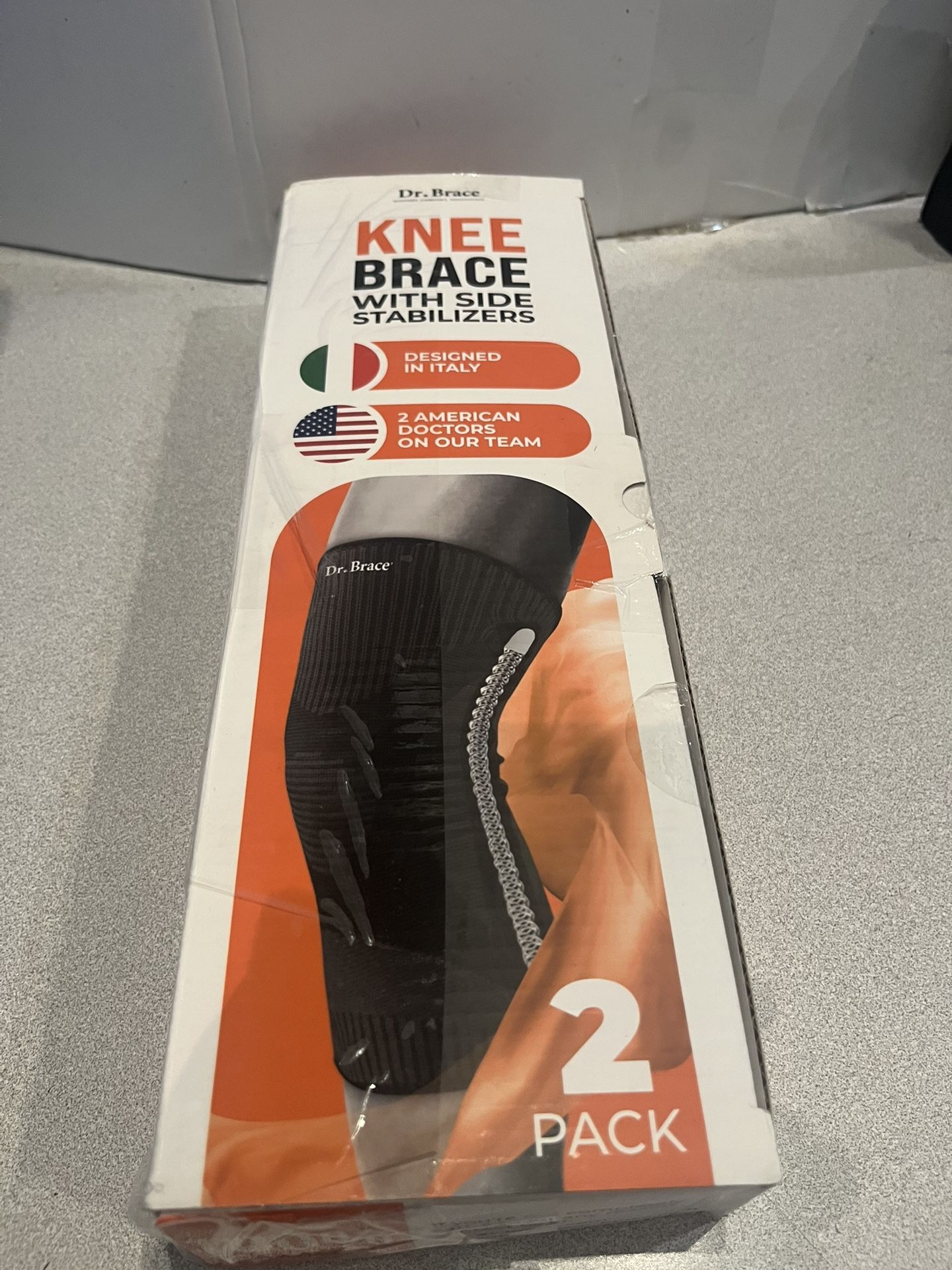 New Dr. Brace Elite Knee Braces 2 pack with side stabilizers XXL