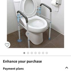 OasisSpace Stand Alone Toilet Safety Rail - Heavy Duty Medical Toilet  Safety Frame for Elderly, Handicap and Disabled - Adjustable Bathroom  Toilet