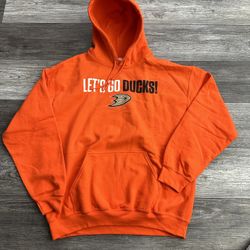 Anaheim Ducks Orange Hoodie Let’s go Ducks Large 