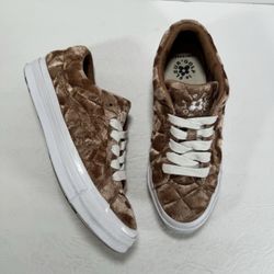 Converse One Star x Golf Le Fleur OX Brown Sugar Quilted Velvet Sneakers Size 7