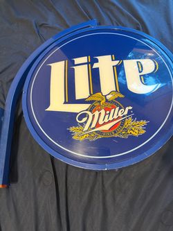 Vintage Miller Lite 19" Round Lighted Motion Wall Bar Sign