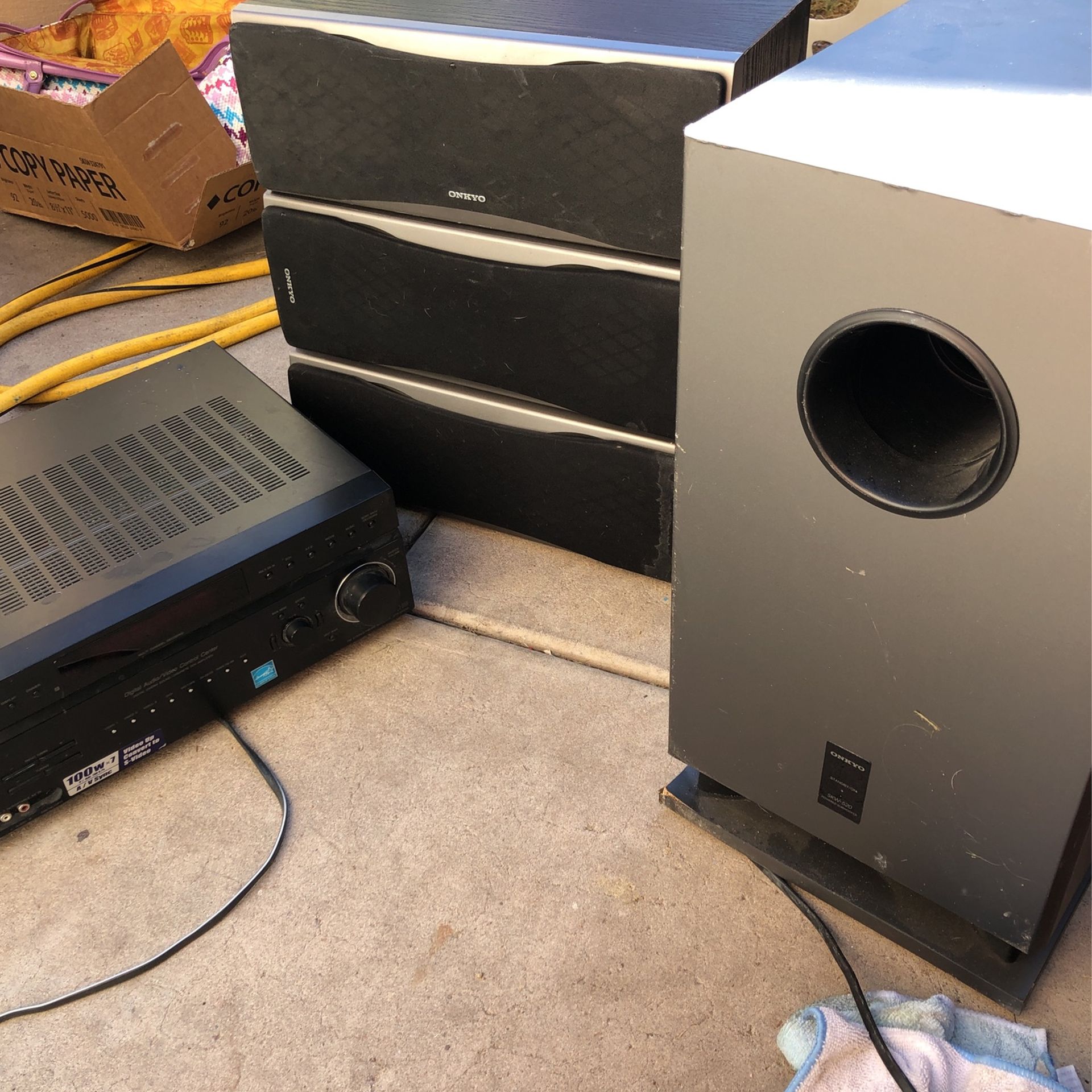 Onkyo And Bose Speakers And Sony Reciever