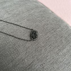 Kendra Scott Elisa Necklace Black Drusy Pendant 
