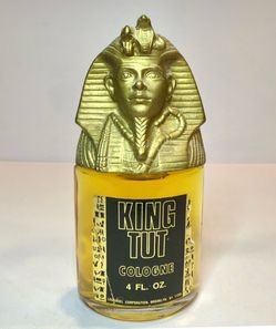 Vintage King Tut Cologne 4 Fl Oz Egyptian Pharaoh Bottle Loungel Corp Brooklyn