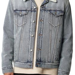 Levi’s Trucker Sherpa Jacket Denim  XL Light Blue 