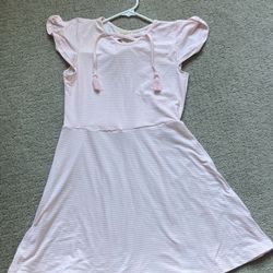 Btween Pink And White Striped Dress Size 12