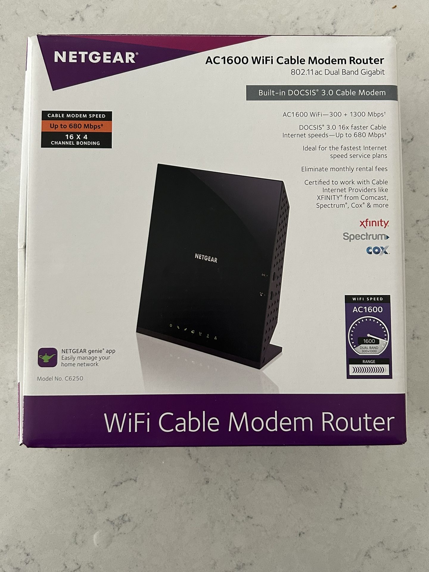 NETGEAR WiFi Cable Modem Router AC1600
