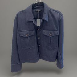  Banana Republic Women's Double-Knit Trucker Jacket - Indigo Blue - Size Large ($55) - New with Tags!