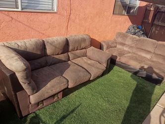 ❤️🛋️Brown Microfiber Sectional Sofa Set🛋️❤️