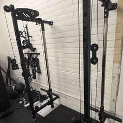 Foldable Power Rack With Accessories and J Cups