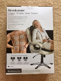 Brookstone I-Need Shiatsu Seat Topper with heat Unused