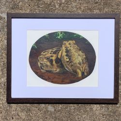 Framed Frog Painting 