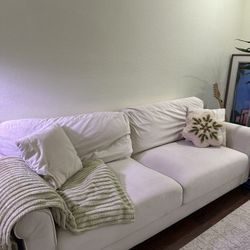 White Velvet Couch-82” 