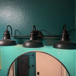 Hampton Bay Elmcroft 29 in 3 light vanity metal matte black