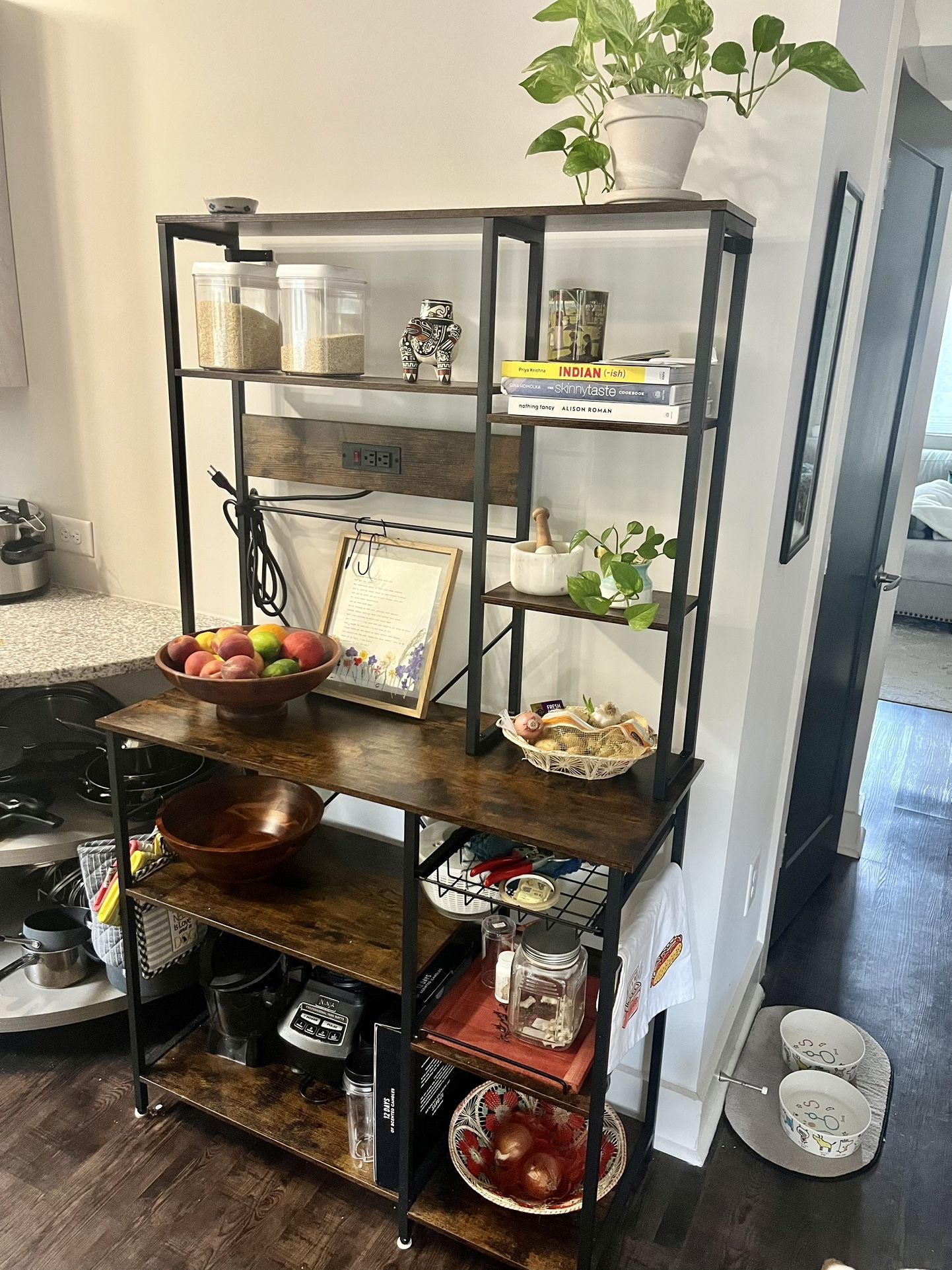 Baker’s Rack/ Kitchen Storage With Power Outlet
