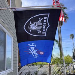 Raiders Dodgers Flag Size 3ftx5ft 