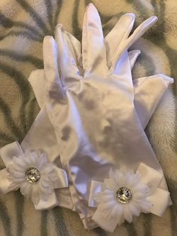 Flower girl princess gloves with rhinestone for wedding New