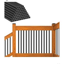 8842: New 25 Pack Deck Balusters 26" x 3/4" Staircase Baluster, Diameter 3/4" Metal Deck Spindle and Stairs Railing,Hollow Square Black Deck Balusters