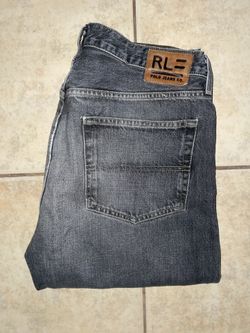 VTG Polo Jeans Company Faded Black Denim Jeans Mens Sz 36x30