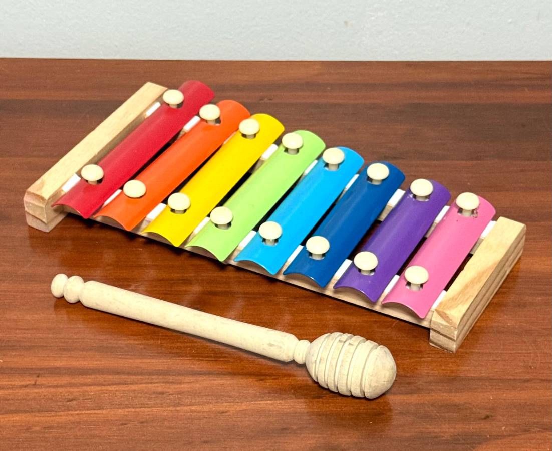 Kids Rainbow Xylophone Musical Percussion Instrument Toy With Safe Wood Mallet