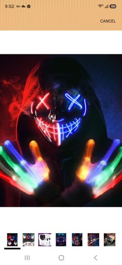 Halloween Light Up Mask & Gloves $10