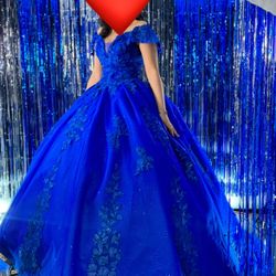Royal Blue Sparkly Sweet 16 Dress 