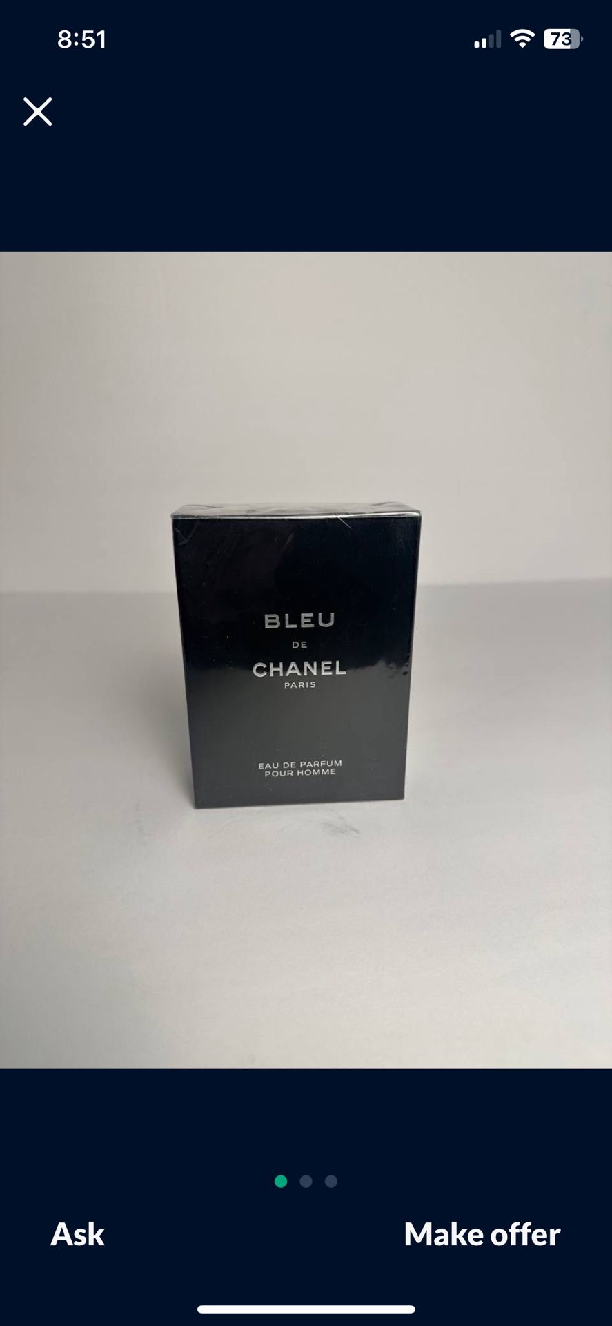 Bleu De Chanel Eau De Parfum Cologne 3.3oz