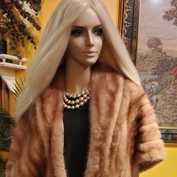 Genuine Luxury Mink Fur Cape Shawl