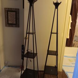 2 Six Ft Tall-lamps With Shelves