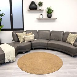 Delivery Available 🚚 Leather Gray Sectional