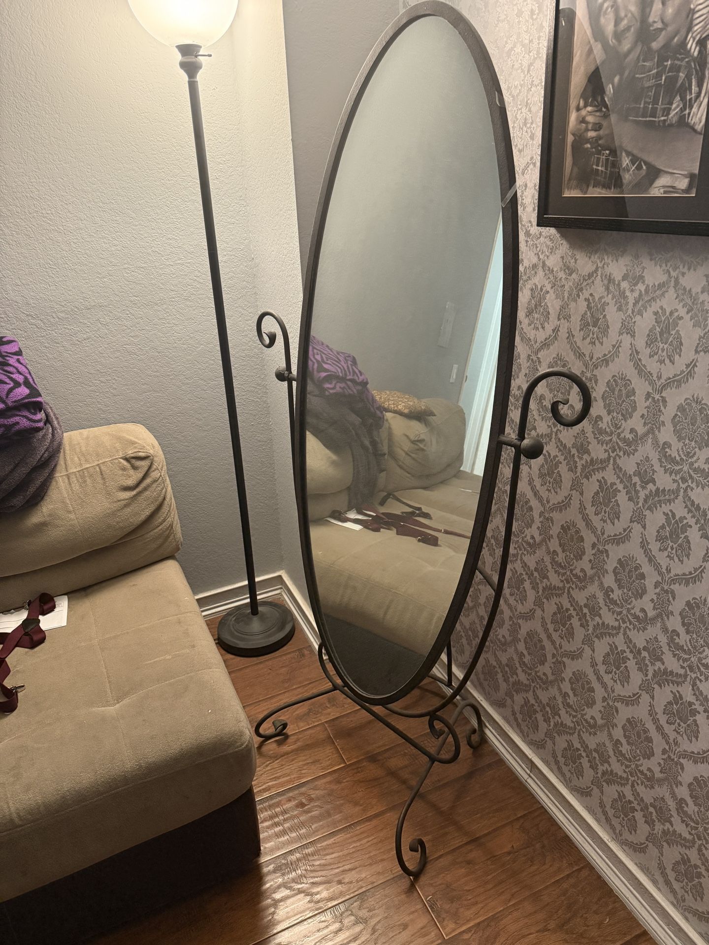 Vintage Metal Flat Floor Mirror