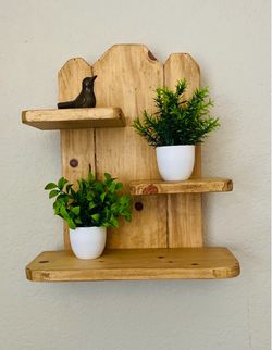 Solid Wood Display Shelf  Handmade