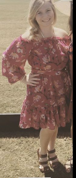 Flowery Pink Dress Medium