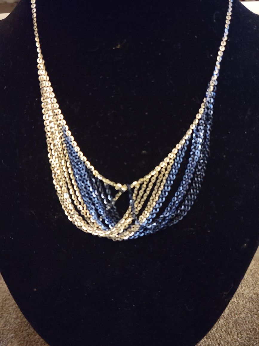 Cascade Necklace In Silver And Blue