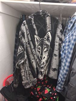 Wolf fur coat